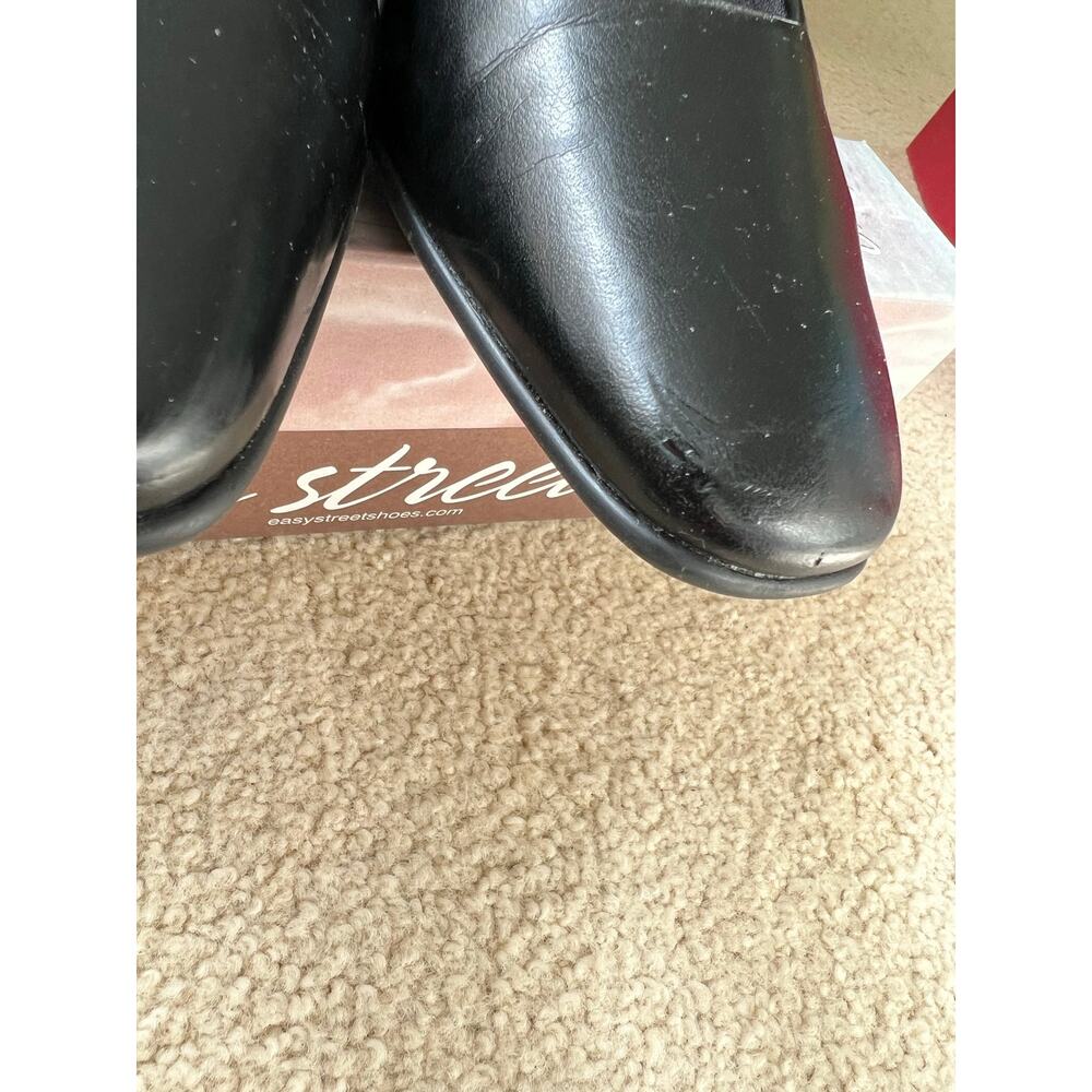 Easy Street Beth Black Faux Leather Low Block Heel Dress Pumps Shoes Size 9 N - Picture 8 of 9